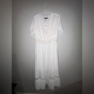 2 for $20 💎SHEIN White Lace-Trimmed Dress